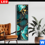 Wechselmotiv Dia Marmor Blueten In Tuerkis Gold Schmal Produktvorschau mit dem Bild Marmor Blüten in türkis & gold im Format Schmal.