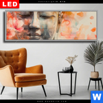 Wechselmotiv Dia Meditativer Buddha In Blumen Panorama Produktvorschau mit dem Bild Meditativer Buddha in Blumen im Format Panorama.