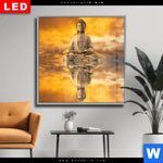 Wechselmotiv Dia Meditierender Buddha Am See Quadrat Produktvorschau mit dem Bild Meditierender Buddha am See im Format Quadrat.