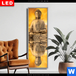 Wechselmotiv Dia Meditierender Buddha Am See Schmal Produktvorschau mit dem Bild Meditierender Buddha am See im Format Schmal.