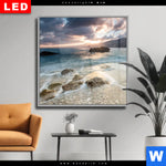 Wechselmotiv Dia Meeresrauschen Bei Sonnenuntergang Quadrat Produktvorschau mit dem Bild Meeresrauschen bei Sonnenuntergang im Format Quadrat.