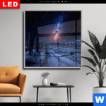 Wechselmotiv Dia Milchstrasse Ueber Einem Feldweg Quadrat Produktvorschau mit dem Bild Milchstraße über einem Feldweg im Format Quadrat.