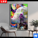 Wechselmotiv Dia Moderner Bunter Elefant No 2 Hochformat Produktvorschau mit dem Bild Moderner bunter Elefant No. 2 im Format Hochformat.