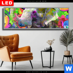 Wechselmotiv Dia Moderner Bunter Elefant No 2 Panorama Produktvorschau mit dem Bild Moderner bunter Elefant No. 2 im Format Panorama.