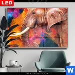 Wechselmotiv Dia Moderner Bunter Elefant Querformat Produktvorschau mit dem Bild Moderner Bunter Elefant im Format Querformat.