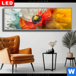 Wechselmotiv Dia Mohnblume Im Farbnebel Panorama Produktvorschau mit dem Bild Mohnblume im Farbnebel im Format Panorama.