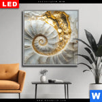 Wechselmotiv Dia Muschelspirale Mit Gold Quadrat Produktvorschau mit dem Bild Muschelspirale mit Gold im Format Quadrat.
