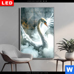 Wechselmotiv Dia Mystischer Schwan Im Nebel Hochformat Produktvorschau mit dem Bild Mystischer Schwan im Nebel im Format Hochformat.