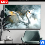 Wechselmotiv Dia Mystischer Schwan Im Nebel Querformat Produktvorschau mit dem Bild Mystischer Schwan im Nebel im Format Querformat.