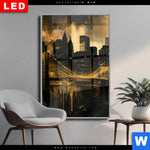 Wechselmotiv Dia Nachtleuchten Ueber Manhattan Hochformat Produktvorschau mit dem Bild Nachtleuchten über Manhattan im Format Hochformat.