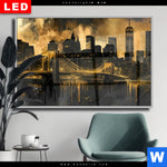 Wechselmotiv Dia Nachtleuchten Ueber Manhattan Querformat Produktvorschau mit dem Bild Nachtleuchten über Manhattan im Format Querformat.