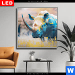 Wechselmotiv Dia Nashorn Farben Der Wildness Quadrat Produktvorschau mit dem Bild Nashorn - Farben der Wildness im Format Quadrat.