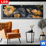 Wechselmotiv Dia Naturbild Rabe Blueten Panorama Produktvorschau mit dem Bild Naturbild - Rabe & Blüten im Format Panorama.