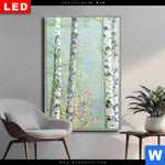 Wechselmotiv Dia Nebliger Birkenwald Hochformat Produktvorschau mit dem Bild Nebliger Birkenwald im Format Hochformat.