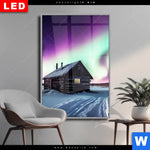 Wechselmotiv Dia Nordlichter Ueber Einem Holzhaus Hochformat Produktvorschau mit dem Bild Nordlichter über einem Holzhaus im Format Hochformat.