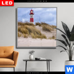 Wechselmotiv Dia Nordsee Leuchtturm Quadrat Produktvorschau mit dem Bild Nordsee Leuchtturm im Format Quadrat.