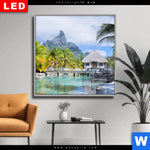 Wechselmotiv Dia Palmen Berg Auf Insel Quadrat Produktvorschau mit dem Bild Palmen & Berg auf Insel im Format Quadrat.