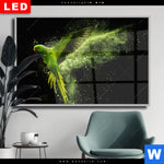 Wechselmotiv Dia Papagei Gruene Farbexplosion Querformat Produktvorschau mit dem Bild Papagei - grüne Farbexplosion im Format Querformat.