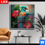 Wechselmotiv Dia Papagei Und Tropischer Hibiskus Quadrat Produktvorschau mit dem Bild Papagei und tropischer Hibiskus im Format Quadrat.