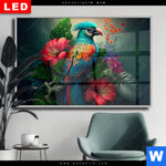 Wechselmotiv Dia Papagei Und Tropischer Hibiskus Querformat Produktvorschau mit dem Bild Papagei und tropischer Hibiskus im Format Querformat.