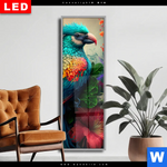 Wechselmotiv Dia Papagei Und Tropischer Hibiskus Schmal Produktvorschau mit dem Bild Papagei und tropischer Hibiskus im Format Schmal.