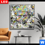 Wechselmotiv Dia Pop Art Buddha Kopf Quadrat Produktvorschau mit dem Bild Pop Art Buddha Kopf im Format Quadrat.