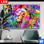 Wechselmotiv Dia Pop Art Loewe Querformat Produktvorschau mit dem Bild Pop Art Löwe im Format Querformat.