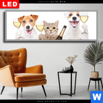 Wechselmotiv Dia Prost Tierische Party Panorama Produktvorschau mit dem Bild Prost - tierische Party im Format Panorama.