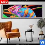 Wechselmotiv Dia Regenbogen Chamaeleon No 2 Panorama Produktvorschau mit dem Bild Regenbogen Chamäleon No.2 im Format Panorama.