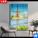 Wechselmotiv Dia Romantik Zwischen Windmuehlen Hochformat Produktvorschau mit dem Bild Romantik zwischen Windmühlen im Format Hochformat.