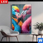 Wechselmotiv Dia Romantische Flamingos Hochformat Produktvorschau mit dem Bild Romantische Flamingos im Format Hochformat.