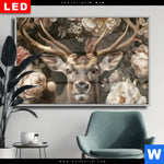Wechselmotiv Dia Romantischer Hirsch Mit Blumen Querformat Produktvorschau mit dem Bild Romantischer Hirsch mit Blumen im Format Querformat.
