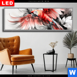 Wechselmotiv Dia Roter Papagei Im Flug Panorama Produktvorschau mit dem Bild Roter Papagei im Flug im Format Panorama.