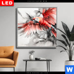 Wechselmotiv Dia Roter Papagei Im Flug Quadrat Produktvorschau mit dem Bild Roter Papagei im Flug im Format Quadrat.