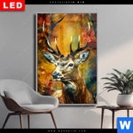 Wechselmotiv Dia Rothirsch Im Herbstwald Hochformat Produktvorschau mit dem Bild Rothirsch im Herbstwald im Format Hochformat.