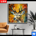 Wechselmotiv Dia Rothirsch Im Herbstwald Quadrat Produktvorschau mit dem Bild Rothirsch im Herbstwald im Format Quadrat.