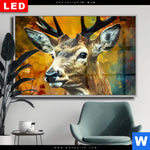 Wechselmotiv Dia Rothirsch Im Herbstwald Querformat Produktvorschau mit dem Bild Rothirsch im Herbstwald im Format Querformat.