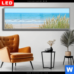 Wechselmotiv Dia Sandstrand Panorama Produktvorschau mit dem Bild Sandstrand im Format Panorama.