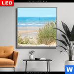 Wechselmotiv Dia Sandstrand Quadrat Produktvorschau mit dem Bild Sandstrand im Format Quadrat.