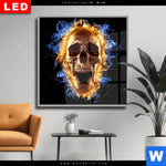 Wechselmotiv Dia Schaedel In Flammen Quadrat Produktvorschau mit dem Bild Schädel in Flammen im Format Quadrat.