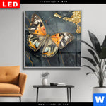 Wechselmotiv Dia Schmetterling Auf Marmor Quadrat Produktvorschau mit dem Bild Schmetterling auf Marmor im Format Quadrat.