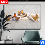 Wechselmotiv Dia Schmetterlinge Muscheln Im Sand Querformat Produktvorschau mit dem Bild Schmetterlinge & Muscheln im Sand im Format Querformat.