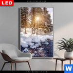 Wechselmotiv Dia Schneebedeckte Landschaft Am Fluss Hochformat Produktvorschau mit dem Bild Schneebedeckte Landschaft am Fluss im Format Hochformat.