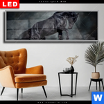 Wechselmotiv Dia Schwarzer Hengst Panorama Produktvorschau mit dem Bild Schwarzer Hengst im Format Panorama.