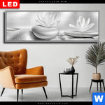 Wechselmotiv Dia Silberne Zen Harmonie Panorama Produktvorschau mit dem Bild Silberne Zen Harmonie im Format Panorama.