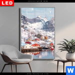 Wechselmotiv Dia Skandinavisches Dorf Im Schnee Hochformat Produktvorschau mit dem Bild Skandinavisches Dorf im Schnee im Format Hochformat.