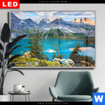 Wechselmotiv Dia Sommermorgen Am Bergsee Querformat Produktvorschau mit dem Bild Sommermorgen am Bergsee im Format Querformat.