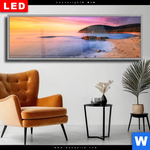 Wechselmotiv Dia Sonnenuntergang In Bucht Panorama Produktvorschau mit dem Bild Sonnenuntergang in Bucht im Format Panorama.