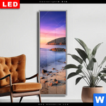 Wechselmotiv Dia Sonnenuntergang In Bucht Schmal Produktvorschau mit dem Bild Sonnenuntergang in Bucht im Format Schmal.