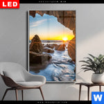 Wechselmotiv Dia Sonnenuntergang In Meeresgrotte Hochformat Produktvorschau mit dem Bild Sonnenuntergang in Meeresgrotte im Format Hochformat.